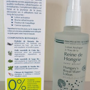 Lotion analogue à l'Eau de la Reine de Hongrie Centella