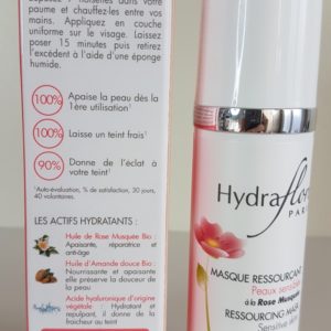 Masque Ressourçant bio Rose Caresse Hydraflore